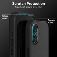 FLOLAB Surtect Tri-Fusion Magnetic for iPhone 16 Series Phone Case Black Frame Black Matte Translucent